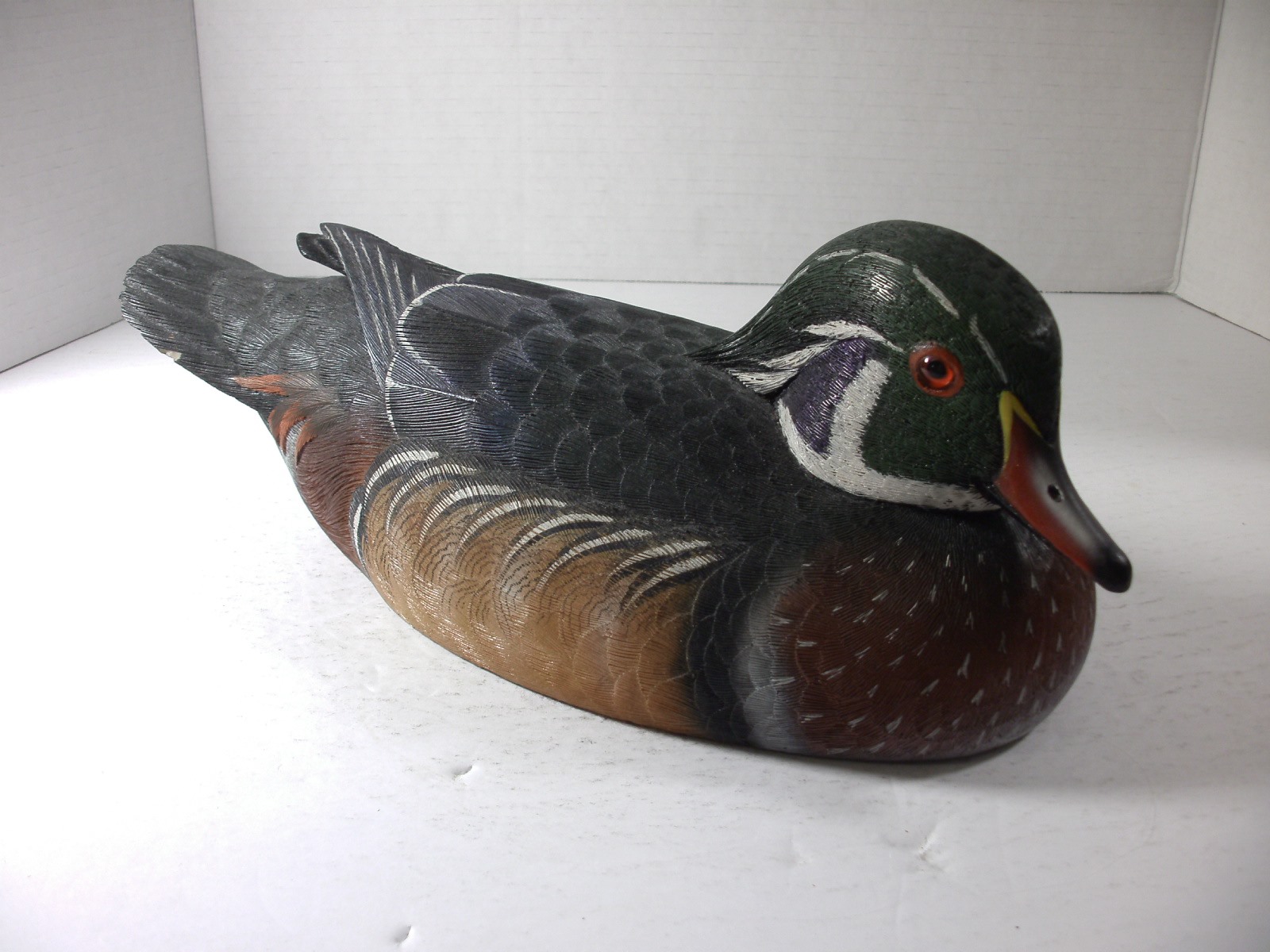 Limited Edition Wood Duck Decoy HandPainted & Signed by Jules A
